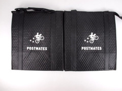 Postmates Insulated Bags 2 Black Dot Zippered 15″ x 13″ Delivery Courier Tote