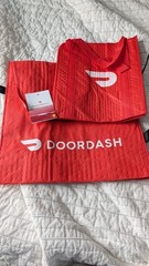 Set Of 2 Doordash Red Card, Delivery Bag, And Pizza Bag Insulated