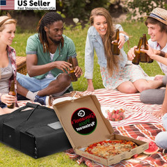 Boczif Pizza Bags — Insulated Warmer for 20x20x6 inches, black