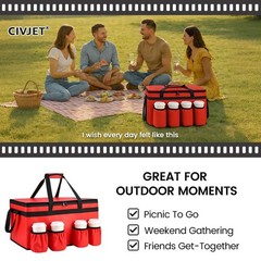 Insulated Food Delivery Bag with 4 Cup Holders, XXX-Large Commercial Grade In…