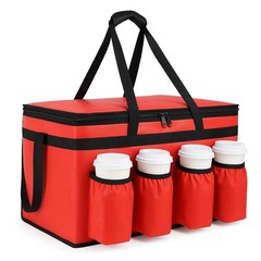 Insulated Food Delivery Bag with Cup Holders Large Cooler Bag for Catering