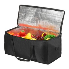 22″x10″x10″ Insulated Reusable Grocery Bag with Shoulder Strap, Black