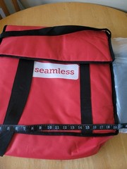 Seamless Driver Hot Thermal Food Delivery Red Black Handled Bag NIP