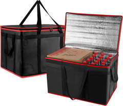 2PK XXXL Insulated Food Delivery Bag — Reusable Thermal Cooler Grocery Bags for