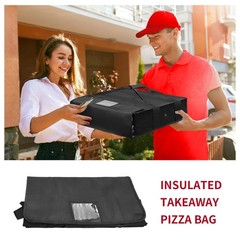 Grekos Large Pizza Food Delivery 20 inches x 20 x 6 inches, black