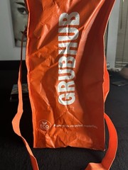 GrubHub Orange Insulated Food Delivery Bag Made with Recycled Materials
