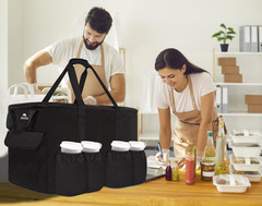 Food Delivery Bag XXL — 23X14X15 Inches, Water Resistant Large Insulated Hot & C
