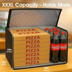Heavy-Duty Insulated Pizza Delivery Bag with Reinforced Base — 3 Compartment
