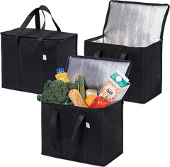 3 Pack Insulated Reusable Grocery Shopping Bag, Food Delivery, Cooler Bag, Heavy