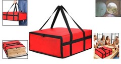 Durable Red Insulated Pizza Carrier Bag — Ideal for Personal & Professional Use