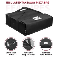 Grekos Large Pizza Food Delivery 20 inches x 20 x 6 inches, black