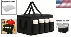 Heavy-Duty Insulated Catering Bag for Deliveries — 60 lbs Capacity & Cup Holders