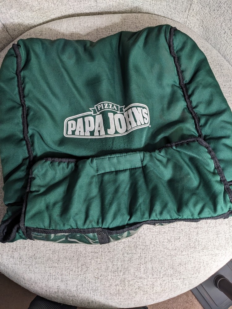 Green Papa John’s Insulated Thermal Hot Pizza Bag Food Warm Delivery Doordash