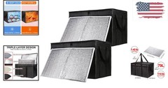 Spacious Insulated Grocery Tote Bags, 79L Food Warmers with Hard Bottom Design