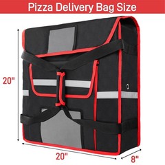 Insulated Pizza Delivery Bag, 20»L x 20»W x 8»H Professional Thermal Pizza…