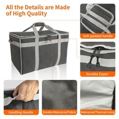 XXXL Insulated Food Delivery Bag with Side Handles Insulated Grocery Bag for …