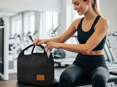 Aosbos Insulated Lunch Bag for Women Men, 8.5L Leakproof Medium, A. Black