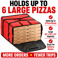 Pizza Delivery Bags Insulated 20x20x12 Hot Food Carrier 1-10 Pack Colors