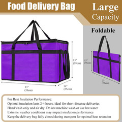 Insulated Bags for Food Delivery, XXXL Pizza Delivery Bags, Large Capacity Coole