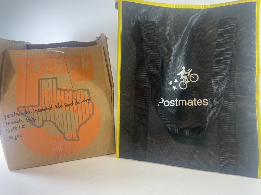 Postmates Insulated Tote Food Delivery Reusable Bag
