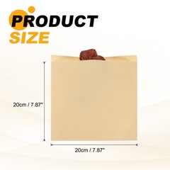 7.87×7.87 Inch Paper Sandwich Bags 100 Pcs Pastry Bag Light Brown