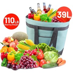 mosago 2PK Reusable Grocery Tote Bags, Insulated Cooler Shopping Bag for Wome…