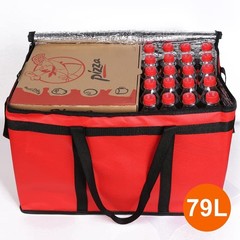 Red Thermal Food Carrier with 79L Capacity: Perfect for Catering & Delivery