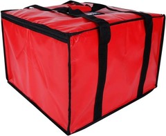 20x20x14 Insulated Pizza Delivery Bag — Commercial Grade, Moisture-Free Red