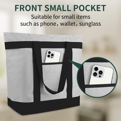 2 Pack Insulated Grocery Bags 39L Reusable Thermal Cooler Tote Side Pockets