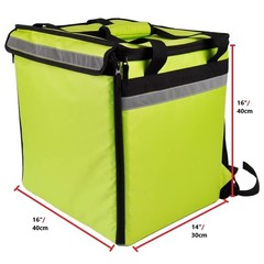 50L XL Large Insulated Food Delivery Backpack, 16x14x16 inches, Green
