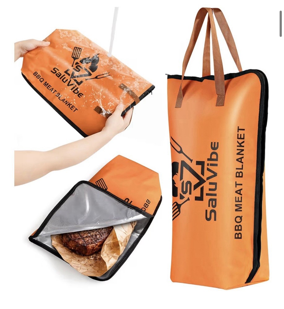 SaluVibe Insulated Food Pan Bag for BBQ Meat Delivery, Orange