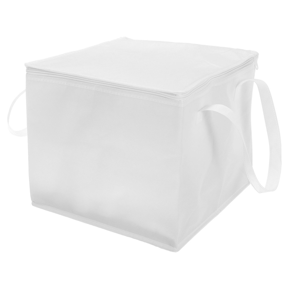 Insulated Reusable Grocery Bags with Zipper and Handle(White, 13.8″x13.8″x11.8″)