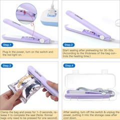 Karidge chip Bag Sealer Mini, Handheld Heat for Chip Medium, Purple
