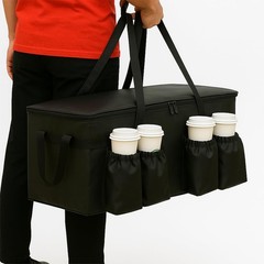 XXL Insulated Food Delivery Bag 22x14x13 Cup Holders 60lb Capacity