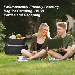 Insulated Food Delivery Backpack 4 Cup Holders Leakproof Large 14.5×10.5×15.5 In