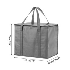 1 Pcs Pizza Bags for Carry 16″x10″x13″ Insulated Bags for Carried Grey