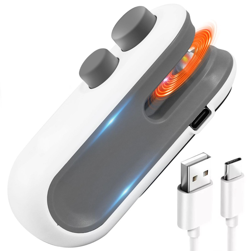 2in1 Rechargeable Chip Bag Sealer with Cutter, Portable USB C MINI, White