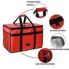 Insulated Food Delivery Bag 23″x14″x15″ — Large Catering Thermal Carrier