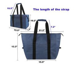 Insulated Grocery Cooler Food Large/Blue-with Zipper, Zipper