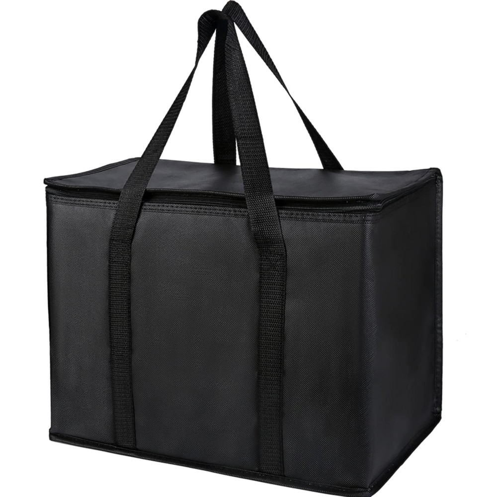2 pack Additional Bottom Plate Black Insulated Grocery shopping bag