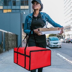 CIVJET Insulated Pizza Delivery Bag for Carry Hot, 20 x 20 x 14 inches, Red