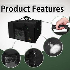 Insulated Pizza Bags for Delivery, 20in x 20in x 12in, Commercial Pizza Warme…