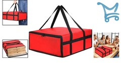 Large Food Delivery Insulated Bag 20×20 Reusable Zippered Pizza Carrier