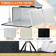 4 Pcs XXXL Insulated Food Delivery Bags with Removable Hard Bottom Foldable a…