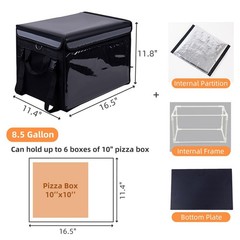 Insulated Bags For Food Delivery 16.5″ x 11.4″ x 11.8″ Commercial Insulated F…