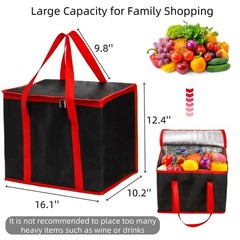 4 Pack Reusable Grocery Shopping Bags, X-Large Food Tote Bag with Handle, Col…