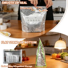 Ciawlro Reusable Aluminum Foil Sealable Storage Bags, S*10+M*10+L*10, White