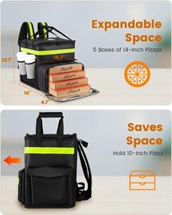 Insulated Food Delivery Backpack with Dual-Layer Compartments & Base Plates