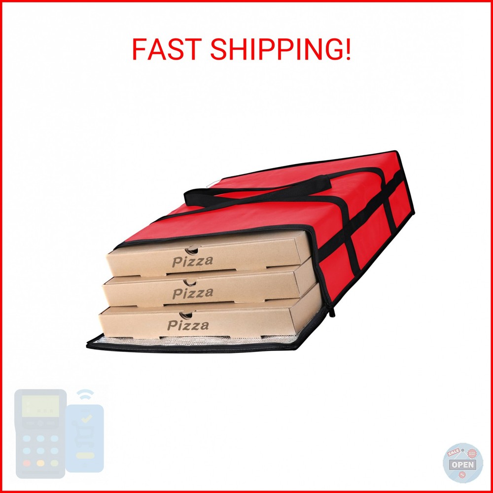 CIVJET Insulated Pizza Delivery Bag for Carry Hot, 20″ x 20″ x 6″ Carrier Warmer