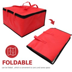 2Pcs Portable Handle Food Bag Thermal Food Bag Zipper Insulated Delivery Pouch
